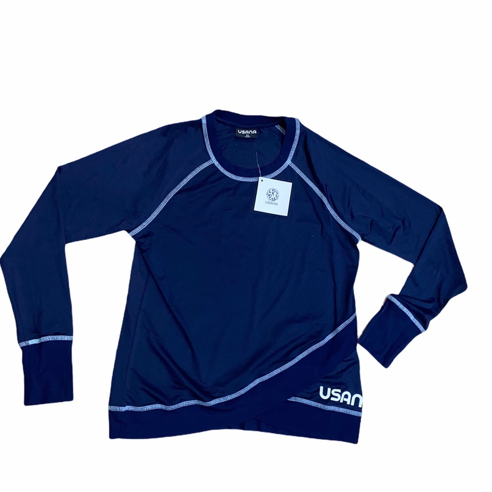 NWT USANA Blue Women’s Long Sleeve Rashguard Top sz XS